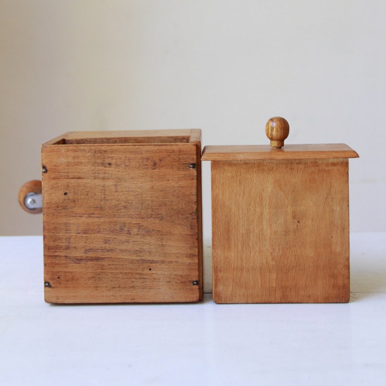 Vintage Coffee Grinder Leinbrock Ideal Grinder 1950s Wood Kitchenware