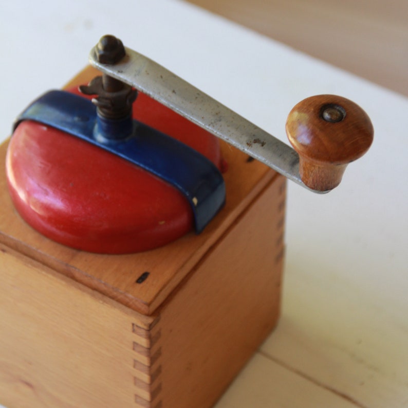 Vintage Coffee Grinder Leinbrock Ideal Grinder 1950s Wood Kitchenware