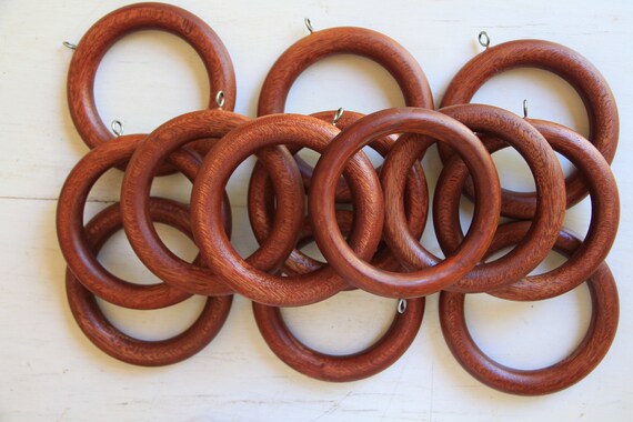 Vintage Wooden Curtain Rings Large Wood Curtain Rings Home Etsy