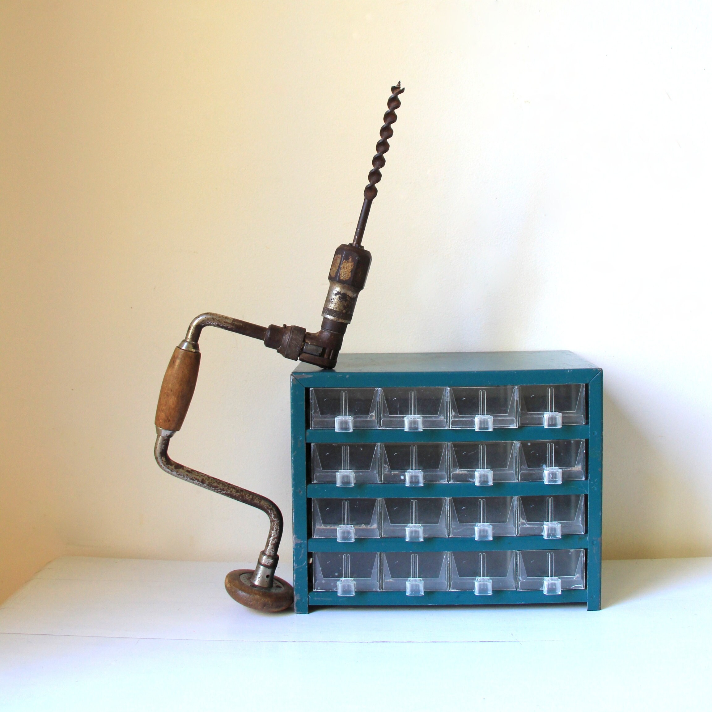 Vintage old hand drill metal industrial drill manual crank | Etsy