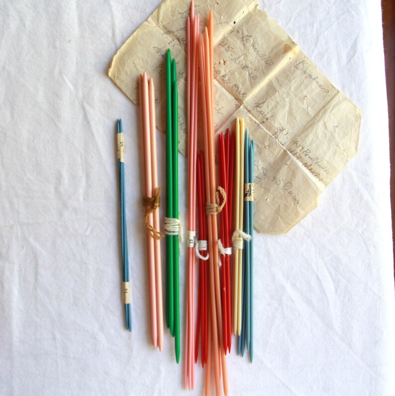 Vintage Knitting Needles Over 25 Sets Colour Plastic Needles Various