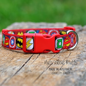 Super Heroes dog collar or lead or set