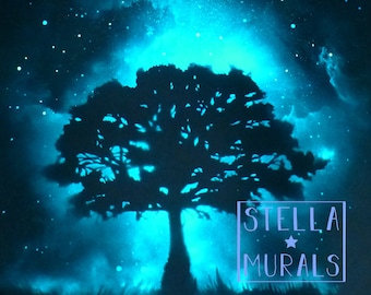 Glow in the Dark Mural | Super Moon | White