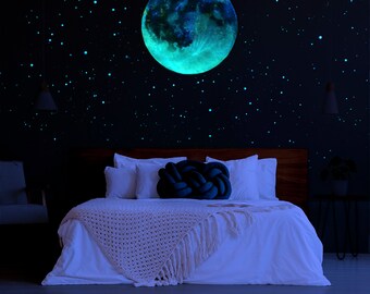 Glow In The Dark Star Stickers 3d Glow In Dark Star Ceiling Etsy