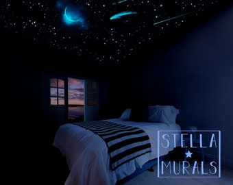Glow In The Dark Star Stickers 3d Glow In Dark Star Ceiling