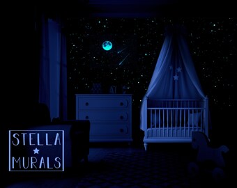 Glow In The Dark Star Stickers 3d Glow In Dark Star Ceiling Etsy