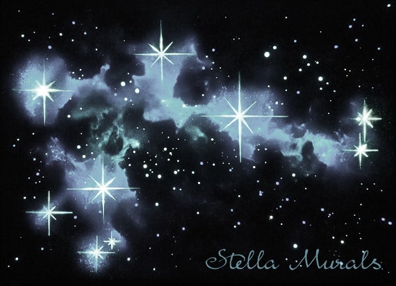 Pleiades Glow In The Dark Star Ceiling Decal White