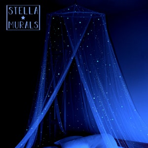 Glow in the Dark Star Canopy | Dream in starlight! | Unique Romantic Bedroom Decor in Cream | Off White