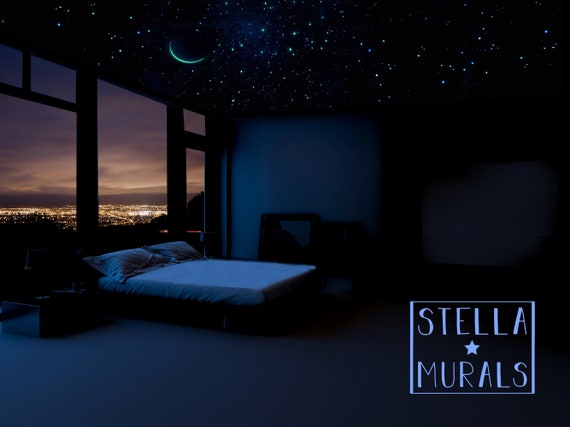 Glows In The Dark Night Sky Ceiling Crescent Moon And Etsy