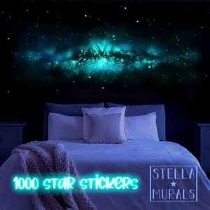 Milky Way Galaxy Star Ceiling | White | 6 Feet x 1.9 Feet | 1000 Realistic Star Stickers