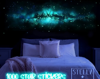 Milky Way Galaxy Star Ceiling | White | 6 Feet x 1.9 Feet | 1000 Realistic Star Stickers