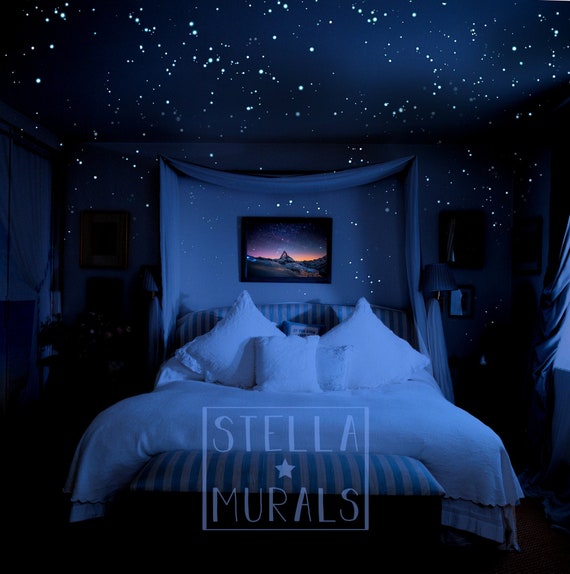 Glow Stars, Glow in the Dark Stars, Bedroom Wall Decor, Ceiling