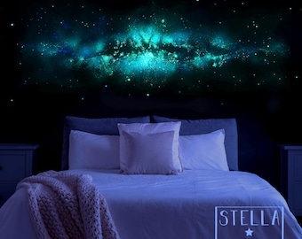 Adesivo da soffitto con stelle della Via Lattea / Adesivo bianco / 1000 stelle realistiche