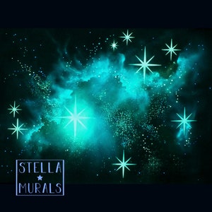 Glow in the Dark Star Mural | Pleiades | 1000 - 2000 Extra Glow Star Stickers | White