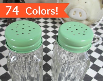 Salt & Pepper Shakers with Pistachio Green Tops