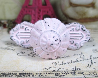 Pink Knob Rectangle Back Vintage Inspired Shabby Chic Drawer Pull