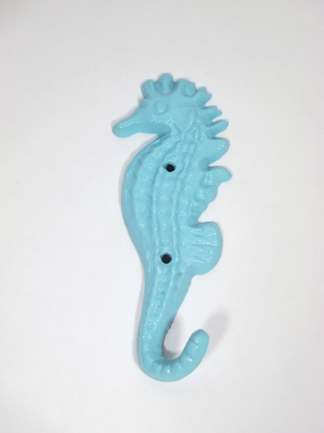 Seahorse Wall Hook Cast Iron in Aqua Etsy