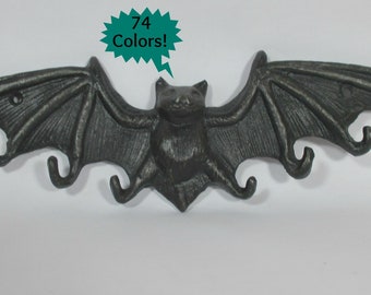 Bat Hook Ebony Black Cast Iron Shabby Chic Bat Jewelry Hook Bat Clothes Hook