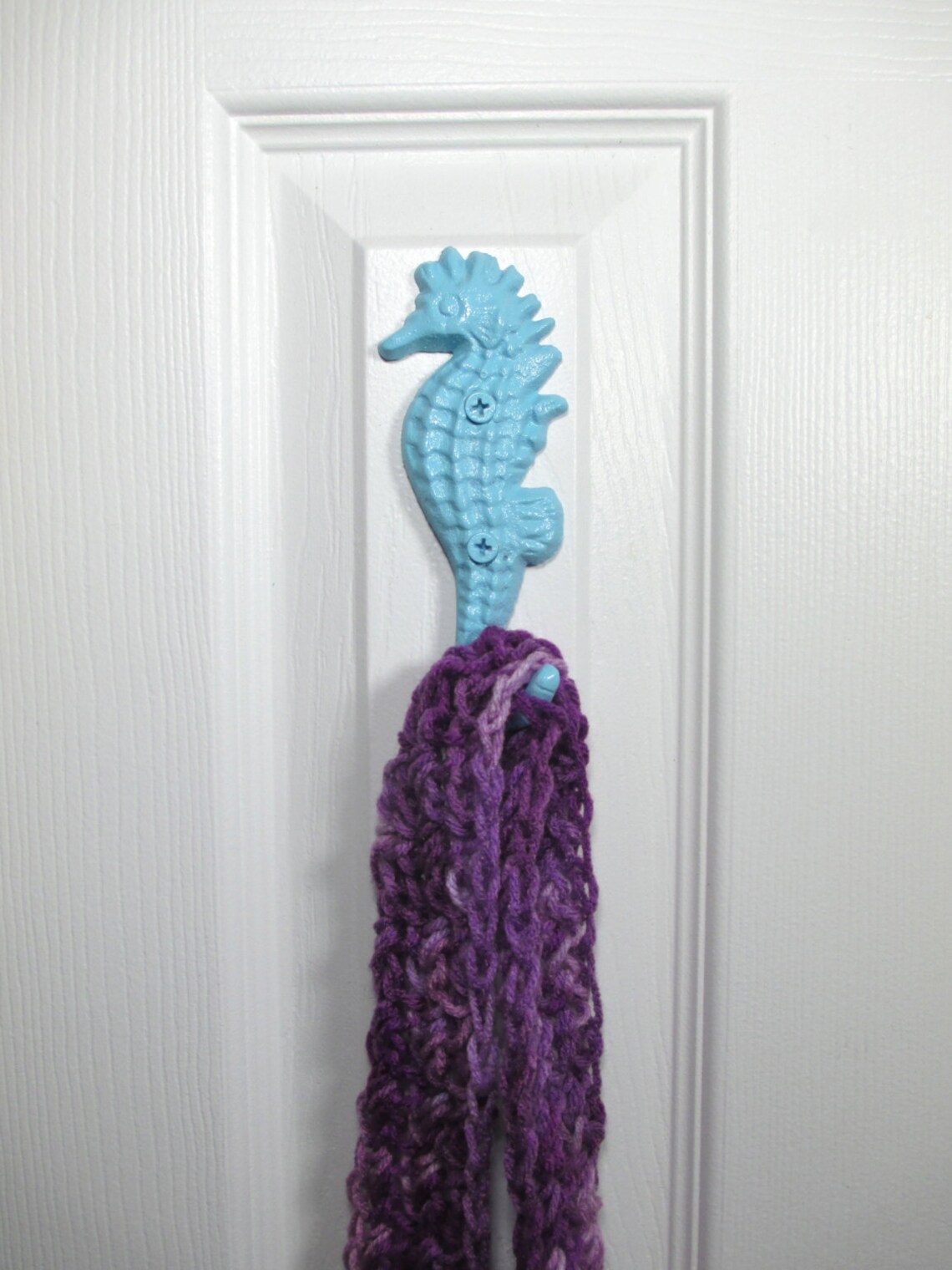 Seahorse Wall Hook Cast Iron in Aqua Etsy