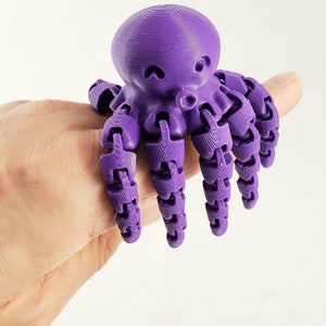 3D Printed Octopus Articulated Pink Octopus Toy image 4