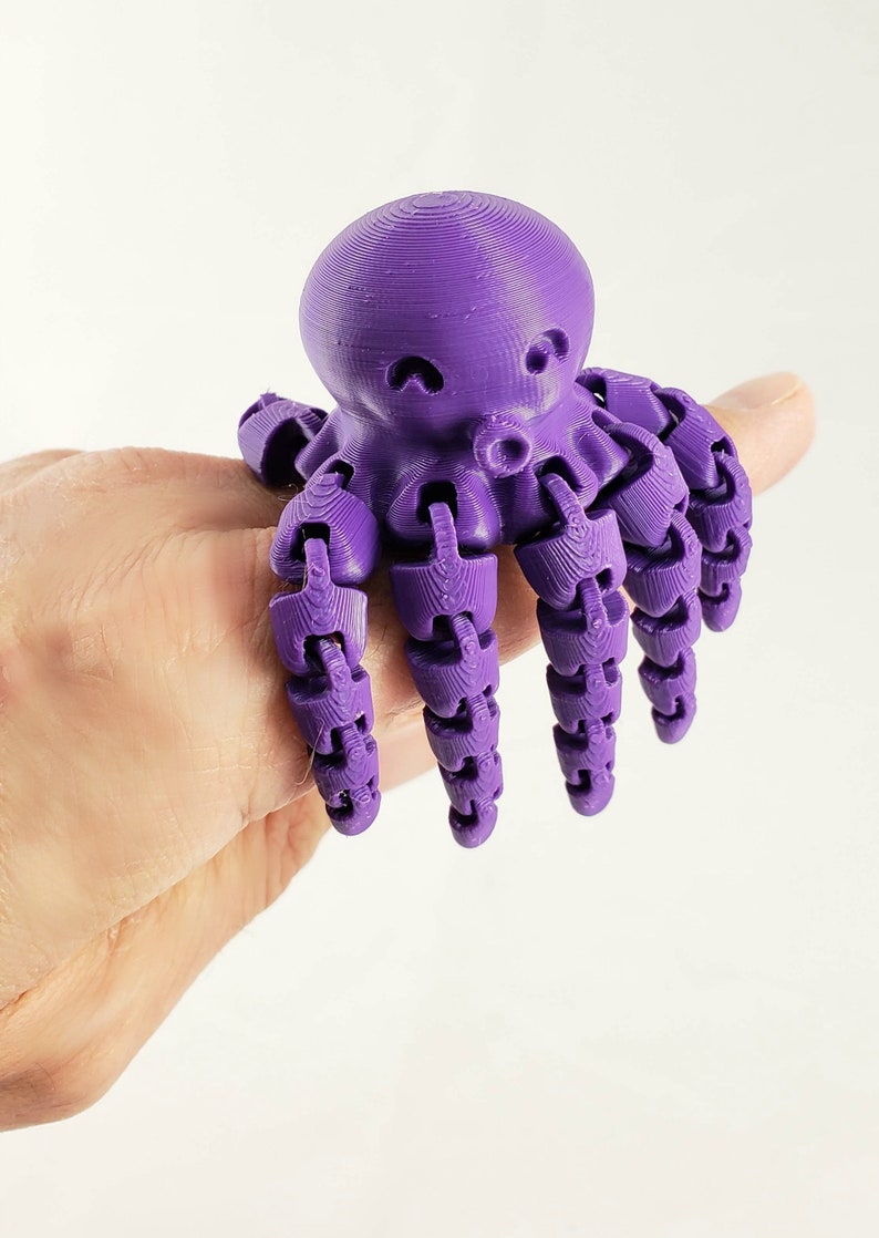 3D Printed Octopus Articulated Pink Octopus Toy image 4