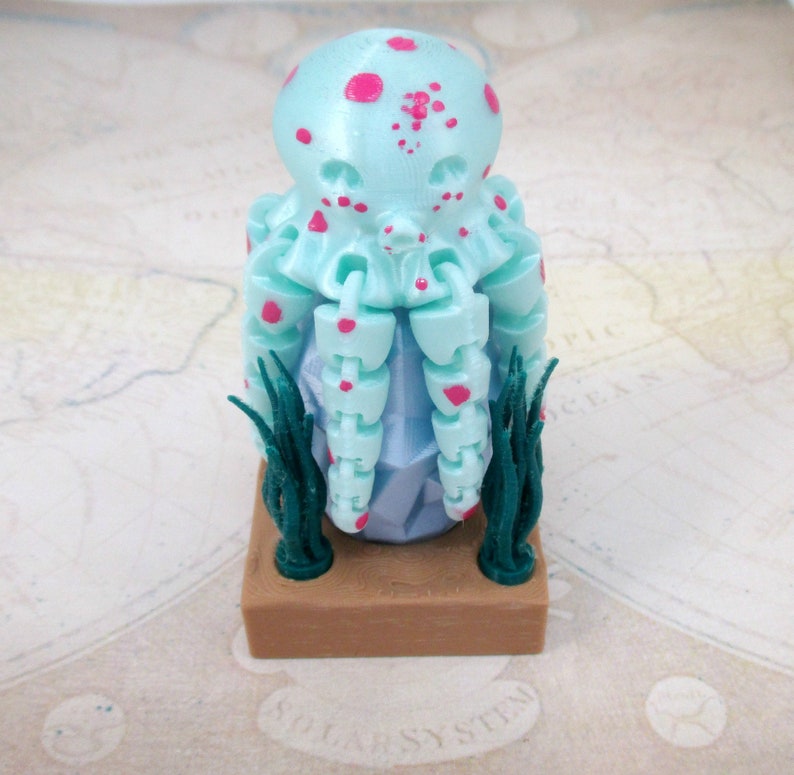 3D Printed Octopus Articulated Pink Octopus Toy image 5