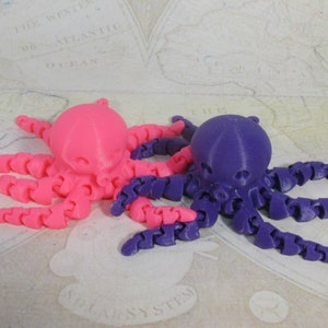 3D Printed Octopus Articulated Pink Octopus Toy image 7