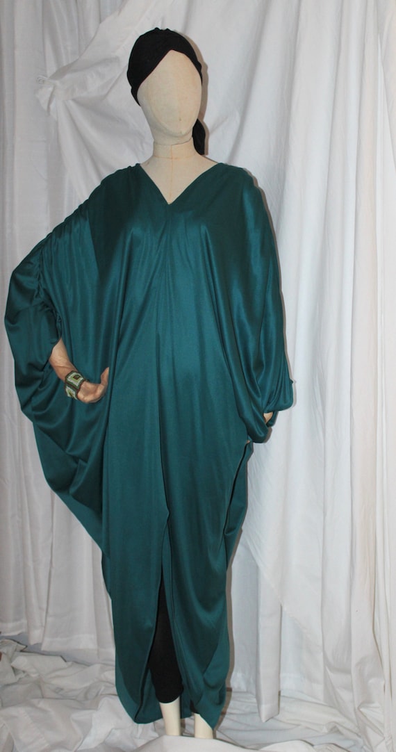 Vintage 70s 80s Miss Elaine cocoon caftan gown ba… - image 2