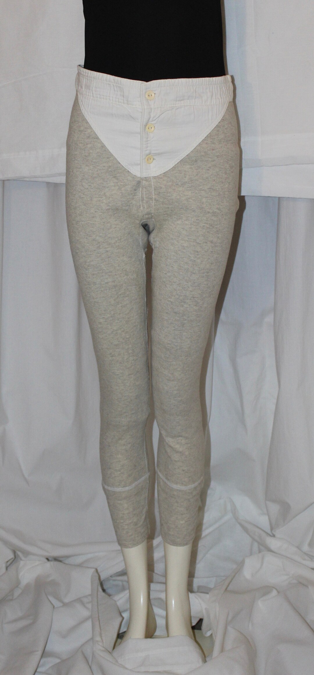 レッグウェア TOUJOURS 1950s French Wool Long Johns Men's Vintage 50's 1950's French Army Long John Thermal Knit