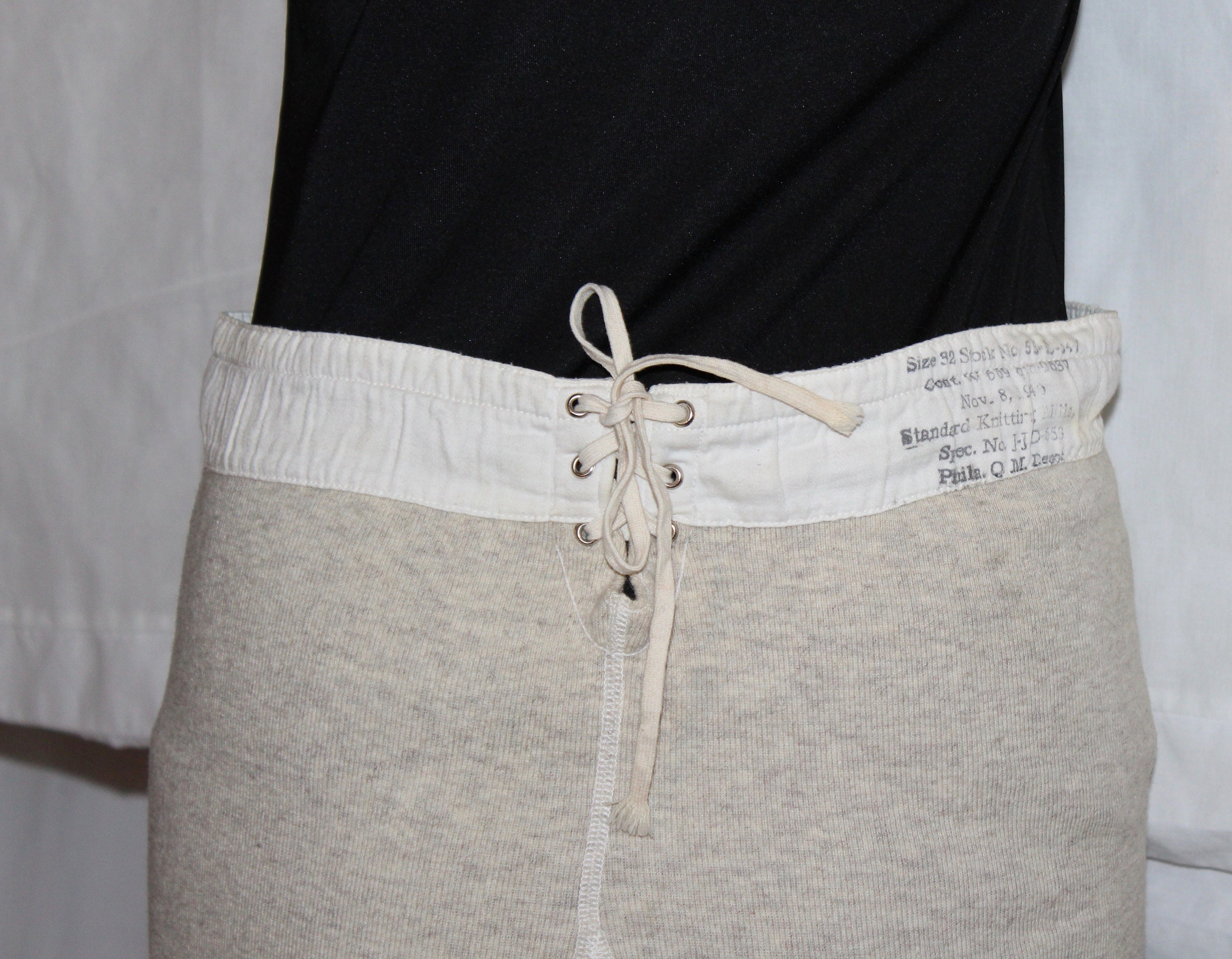 レッグウェア TOUJOURS 1950s French Wool Long Johns Men's Vintage 50's 1950's French Army Long John Thermal Knit