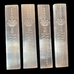 Selenite Charging Plate (Small) - Rectangle (Lotus Flower)