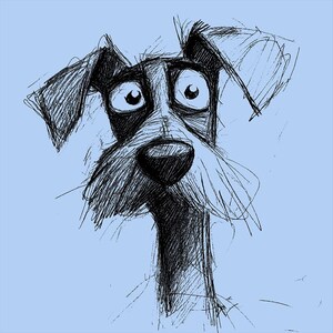 Schizzi di cani/ Sei simpatici cani su sfondi pastello e trasparenti/ Infanzia e decorazioni in generale/ Download digitale/