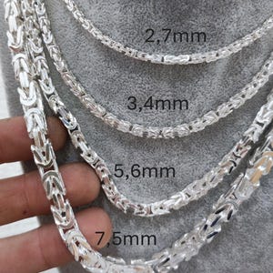Colar Bizantino – Corrente do Rei / Koningsketting em Prata de Lei 925 – TODOS OS TAMANHOS – Fabricado na Itália, envio para a UE