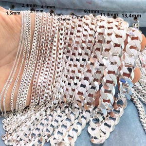 Sterling Silver Cuban Chain Necklace 925 — Classic Curb / Miami Style — All Lengths • Made in Italy