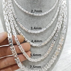 Collier byzantin – Chaîne royale en argent massif 925 – Toutes tailles – Fabriqué en Italie, livraison dans l'UE