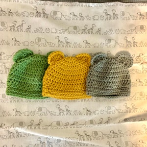 Bear Ear Beanie Crochet Pattern, Easy Crochet Pattern, Crochet Hat Pattern, Baby Crochet Outfit, Child Crochet Beanie, Crochet Tutorial image 6