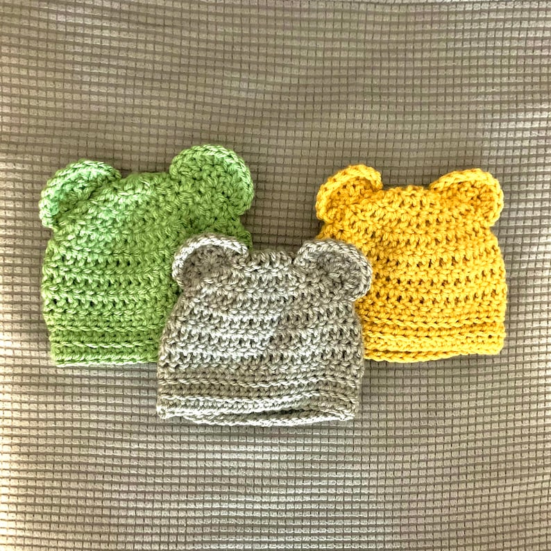 Bear Ear Beanie Crochet Pattern, Easy Crochet Pattern, Crochet Hat Pattern, Baby Crochet Outfit, Child Crochet Beanie, Crochet Tutorial image 5