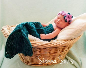 Mermaid Baby Cocoon And Headband Crochet Pattern, Crochet Pattern, Mermaid Crochet Pattern, Baby Cocoon Crochet Pattern, Baby Shower Gift