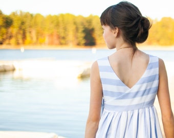 Louisa Pinafore Dress PDF Sewing Pattern: Girls Sizes 2T-14