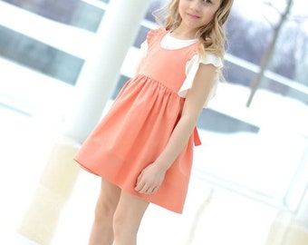 Ainsley Pinafore Sewing Pattern: Girls Dress, Vintage Length (PDF Pattern)