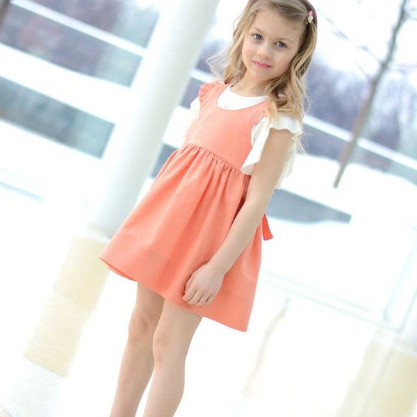 Ainsley Pinafore Sewing Pattern: Girls Dress, Vintage Length (PDF Pattern)