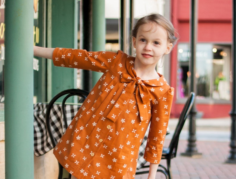 Girl Dress, tween, fall dress, girl clothing, vintage style, cotton dress, children clothing, tween dress, wedding dress image 3