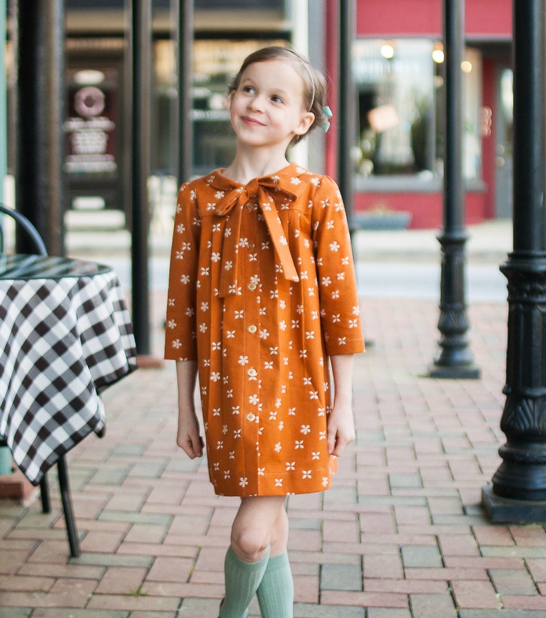 Girl Dress, tween, fall dress, girl clothing, vintage style, cotton dress, children clothing, tween dress, wedding dress image 1