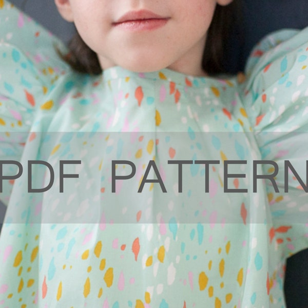 Angelica Blouse PDF, girl blouse pattern, girl top pattern, children blouse pdf, kids pdf, top pdf, girl blouse pdf, pdf sewing pattern