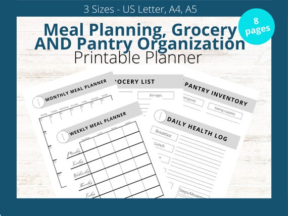 Meal Planner Printable Meal Prep Printable Meal Planner - Etsy
