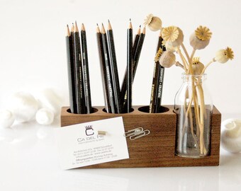 Unfinished Wooden Pencil Holder, College Pencil Case, Wooden Pencil Box,  Wooden Organizer Box, Wood Pencil Holder 