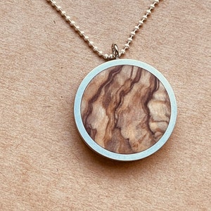 Chain with pendant made of wood and aluminum, wooden chain, silver chain, drops, tears, silverwood image 8