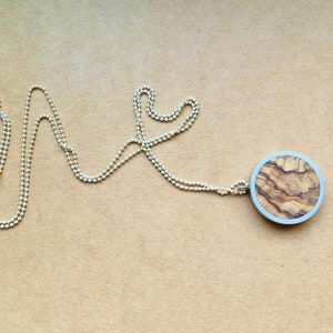 Chain with pendant made of wood and aluminum, wooden chain, silver chain, drops, tears, silverwood Kugelkette