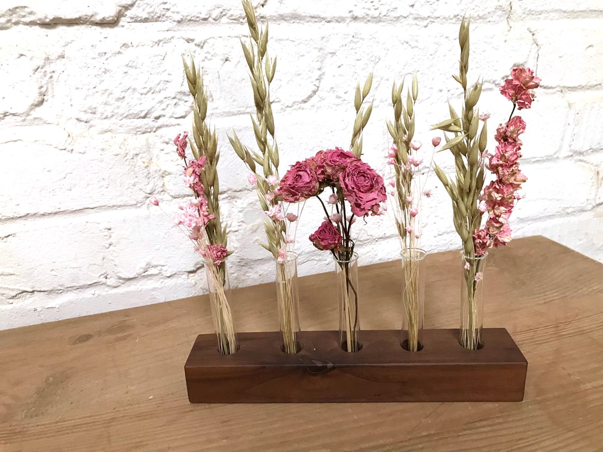 Petite Vase Fleur Pour Fleurs Sèches, Barre en Bois Graminées