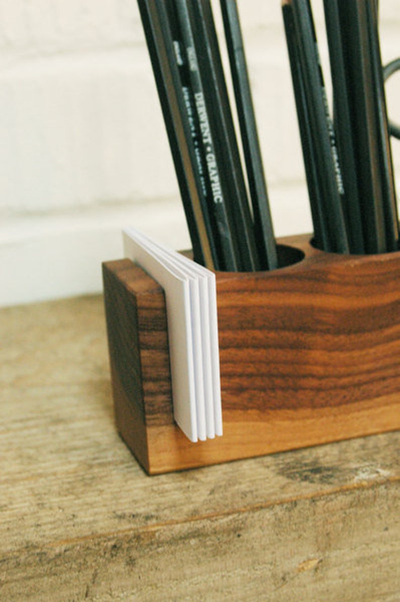 Pen Holder, Wood Desk Organizer. Wooden Pencil Holder, Wood Desk Storage, Desk Organizer, Office Organization. zdjęcie 10